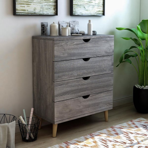 Furniture of America Cordero II 4-Drawer Dark Gray Chest of Drawers (39.25 in. H x 31.25 in. W x 15.5 in. D)