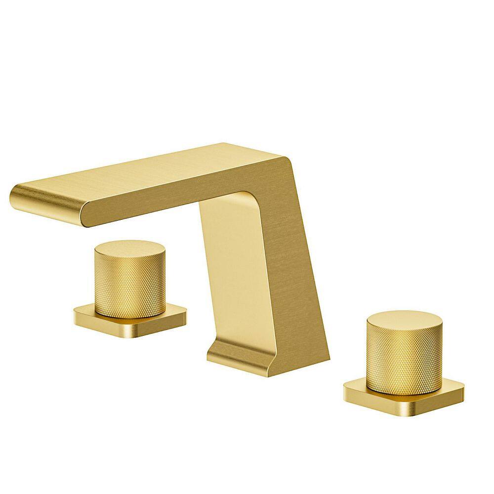 8 in. Widespread Double Handles Deck Mounted Bathroom Faucet 1.2 GPM in Brushed Gold Valve Included price history on PriceWatchPro