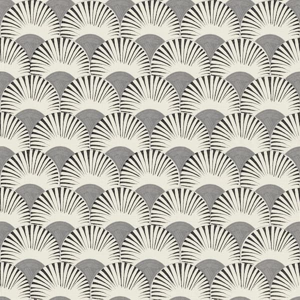 Advantage Akemi Light Grey Fan Ogee Wallpaper Sample