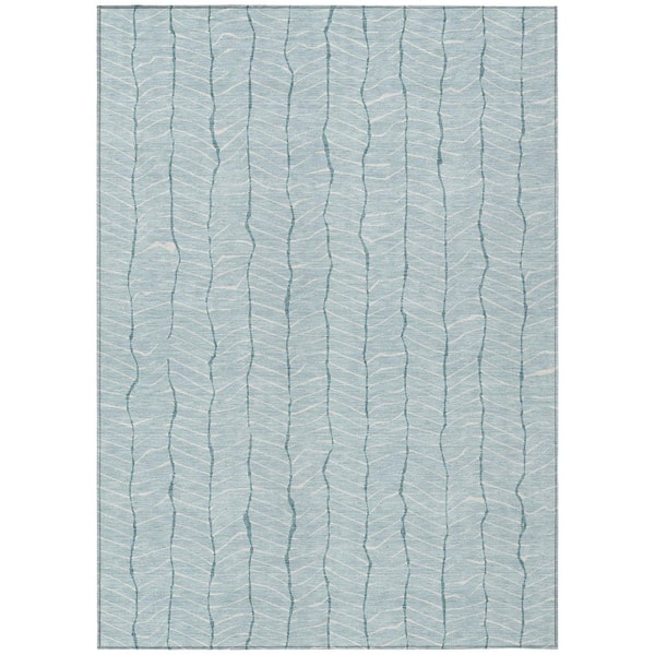 Chantille Machine Washable Indoor/Outdoor Abstract ACN3038 Sky 10 ft. x 14 ft. Area Rug