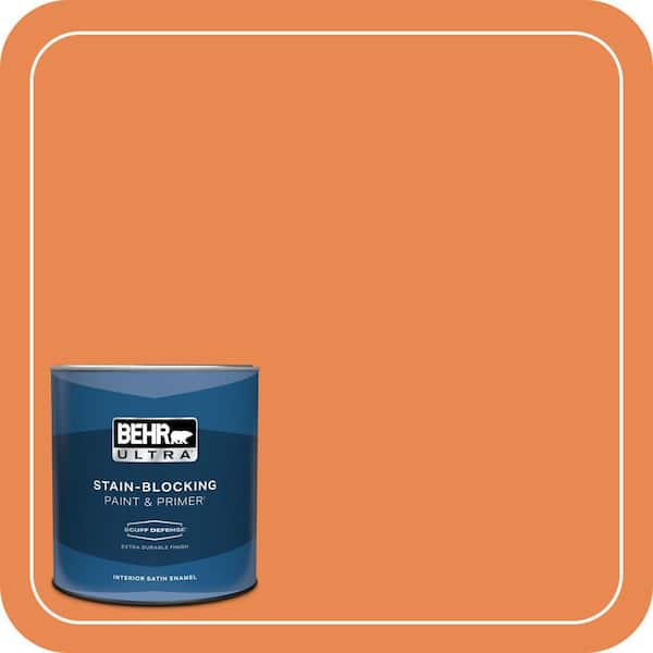 BEHR ULTRA 1 qt. #P210-6 Mandarin Extra Durable Satin Enamel Interior Paint & Primer
