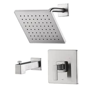 Rift Single Handle 1-Spray Tub and Shower Faucet 1.8 GPM in. Brushed Nickel (Valve Included)
