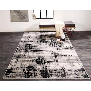 Orian 0 Orian Texture Weave Rug Flame Resistant 31 Inch x 45 Inch Scroll Black 