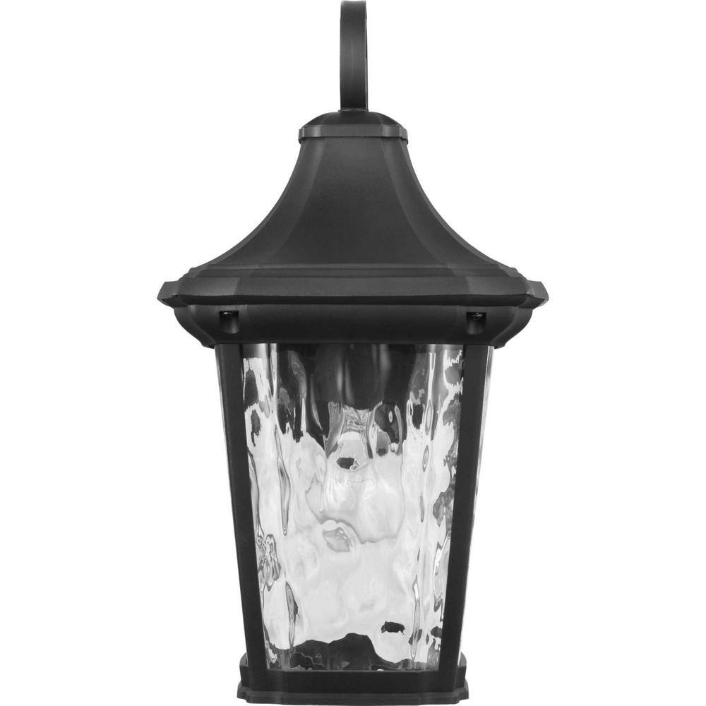 Black Dimmable Outdoor Lantern with Water Glass Shade
