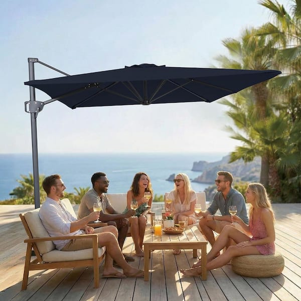 AE Outdoor 10 x 6.5 ft. Aluminum Cantilever Market Non-Solar Tilt Half Patio Umbrella in Beige, 360 Rot, Wind Resistant(Darkblue) HI543A-6.5x10FT-DARKBLUE - The Home Depot AE Outdoor 10 x 6.5 ft. Aluminum Cantilever Market Non-Solar Tilt Half Patio Umbrella in Beige, 360 Rot, Wind Resistant(Darkblue) HI543A-6.5x10FT-DARKBLUE - The Home Depot