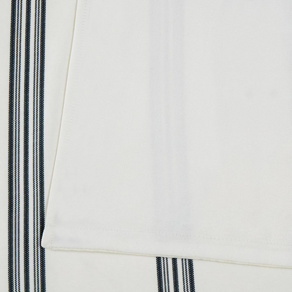 Black and White Striped Microfiber Shower Curtain