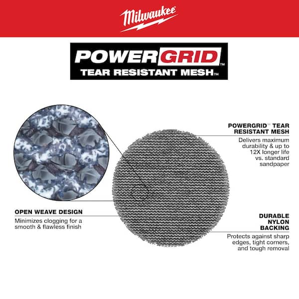 Milwaukee 3 in. 150 Grit Mesh Sanding Discs For M12 FUEL 3 in. Random Orbital Sander 13 Piece 48 80 6150 The Home Depot