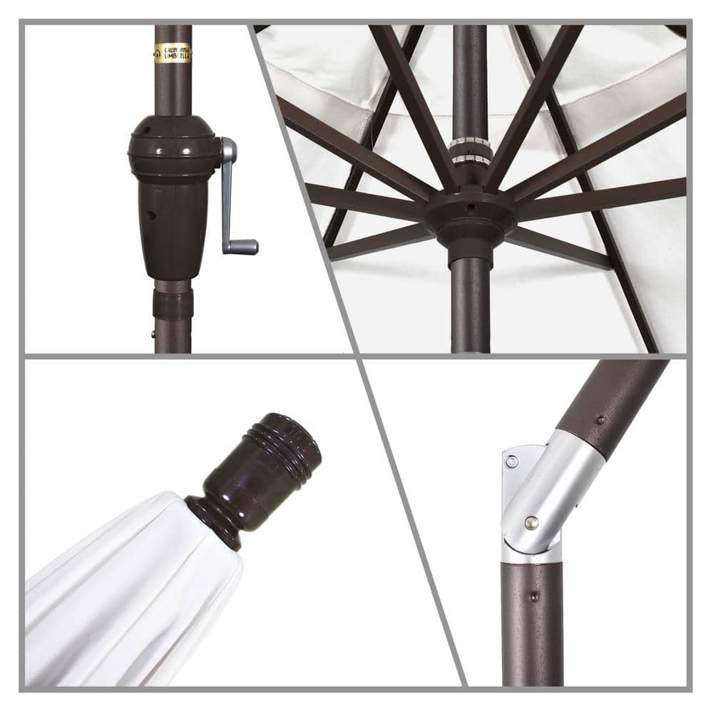 11 ft. Jockey Red Octagon Market Patio Umbrella with Bronze Aluminum Pole