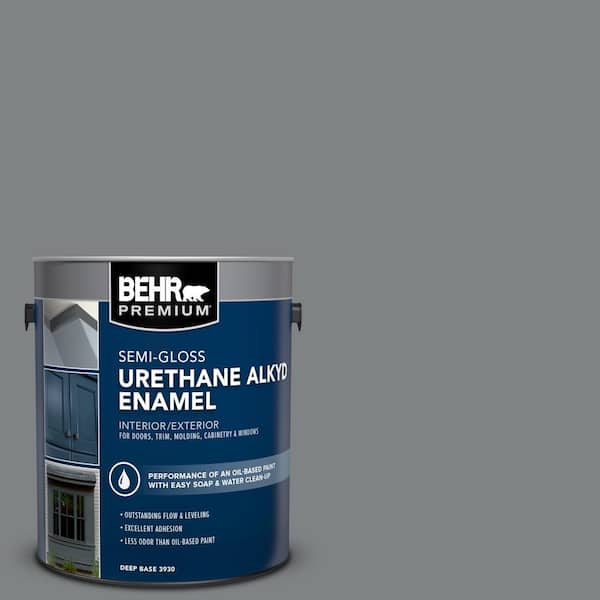 1 gal. #PPU26-03 Legendary Gray Urethane Alkyd Semi-Gloss Enamel Interior/Exterior Paint