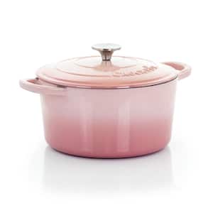 Artisan 5 qt. Round Cast Iron Nonstick Dutch Oven in Blush Pink with Lid