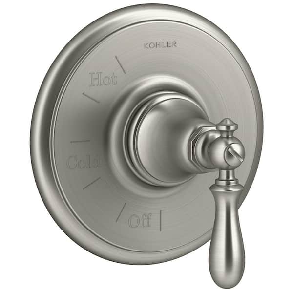 KOHLER Artifacts 1-Handle Wall-Mount Tub and Shower Faucet Trim Kit in Vibrant Brushed Nickel (Valve Not Included)