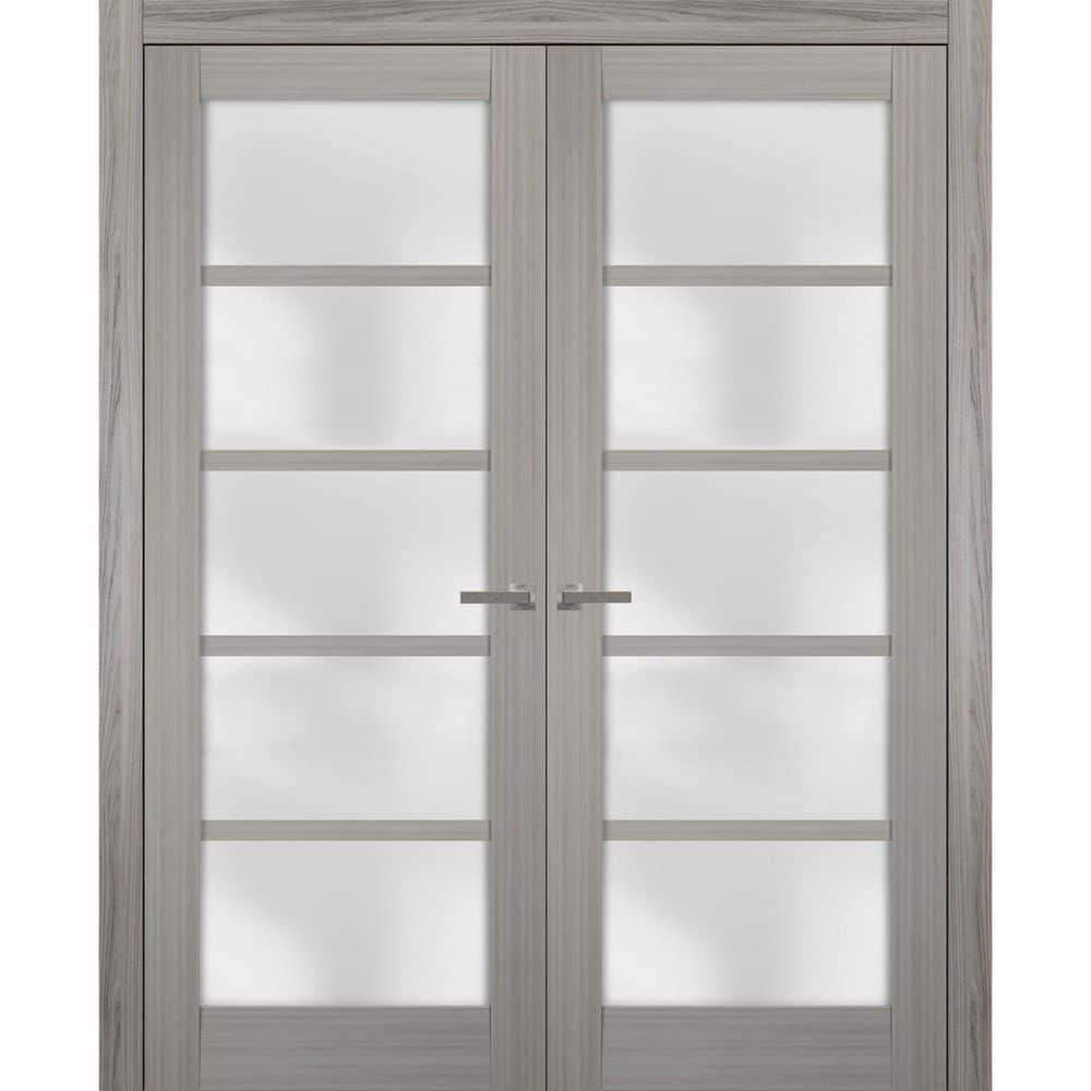 36 in. x 84 in. 2 Panel Gray Ash Finished Solid MDF Sliding Door with Hardware price history on PriceWatchPro