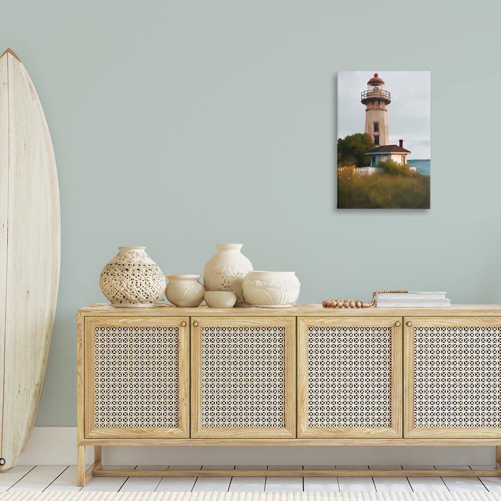 Scenic Summer Lighthouse View by Elizabeth Medley Unframed Nature Graphic Art Print 30 in. x 20 in. price history on PriceWatchPro