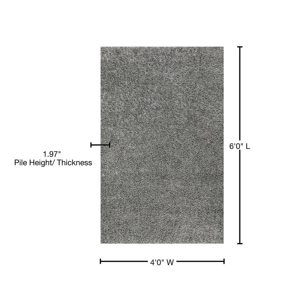 Mercer Charcoal 4' x 6' Reversible Shag Area Rug