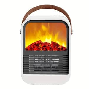 1000-Watts 8 in. White Electric Space Heater, Small Electric Fireplace Heater Fan with Overheat Tip Over Protection