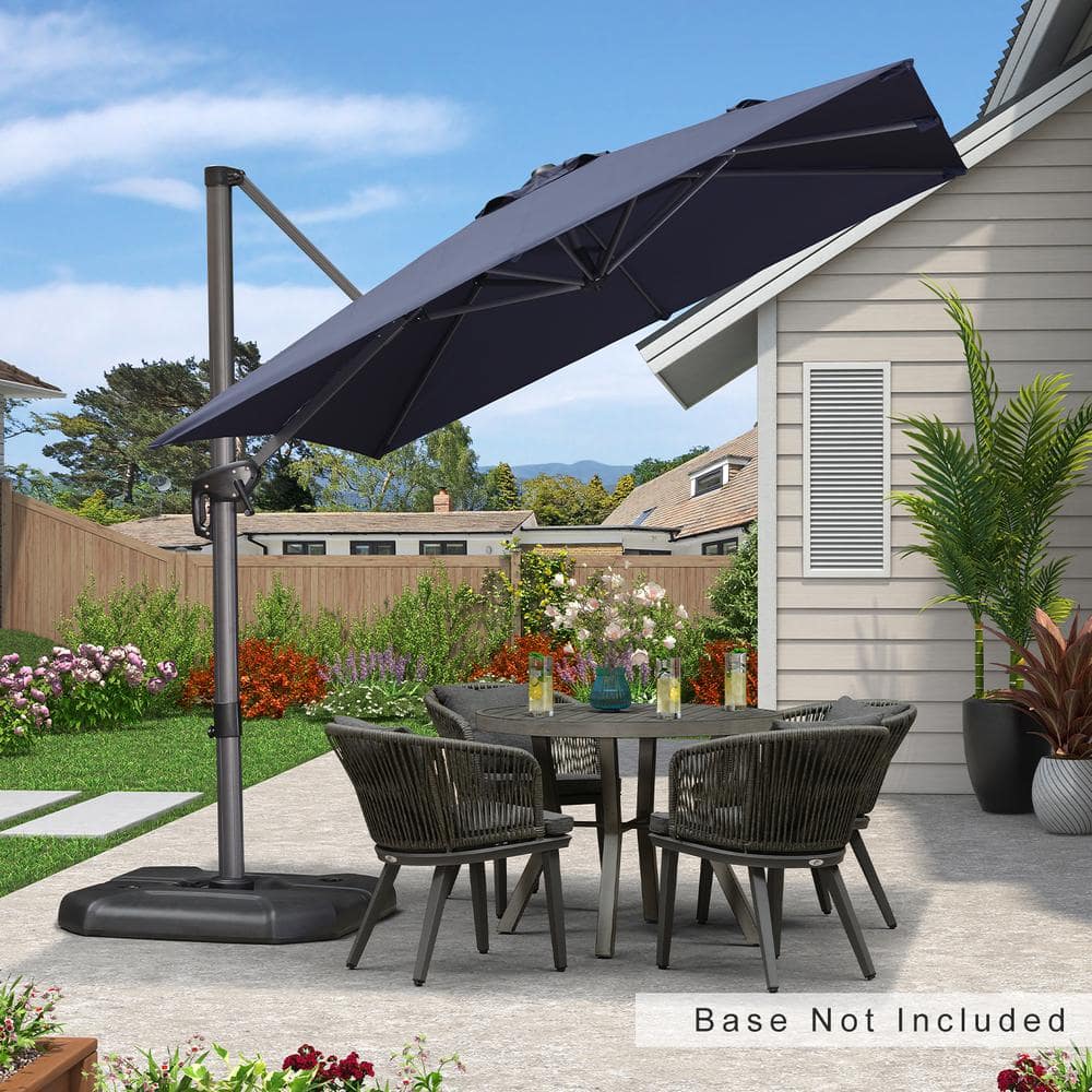 PURPLE LEAF 8 ft. Square Outdoor Patio Cantilever Umbrella Aluminum