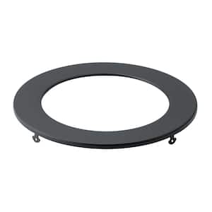 Direct-to-Ceiling 6 in. Textured Black Decorative Round Ultra-Thin Recessed Light Trim