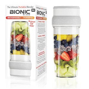26 oz. Single Speed White Rechargeable Portable Bionic 6-Blade Blender