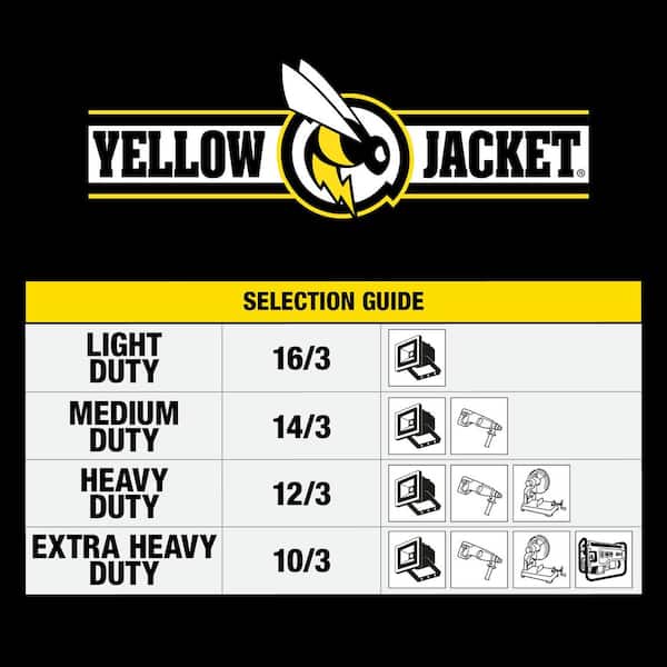 50 ft. 12/3 SJTW Premium Outdoor Heavy-Duty Extension Cord with Power Light Plug