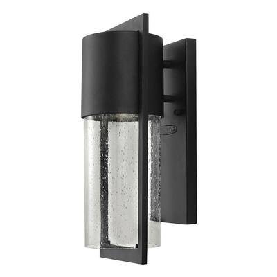 Shelter 1-Light Black Outdoor Wall Lantern Sconce
