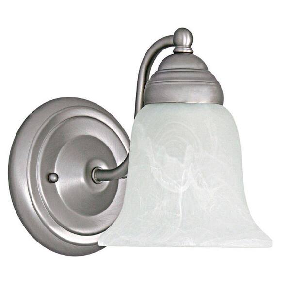 Filament Design 1-Light Matte Nickel Sconce with Faux White Alabaster Glass