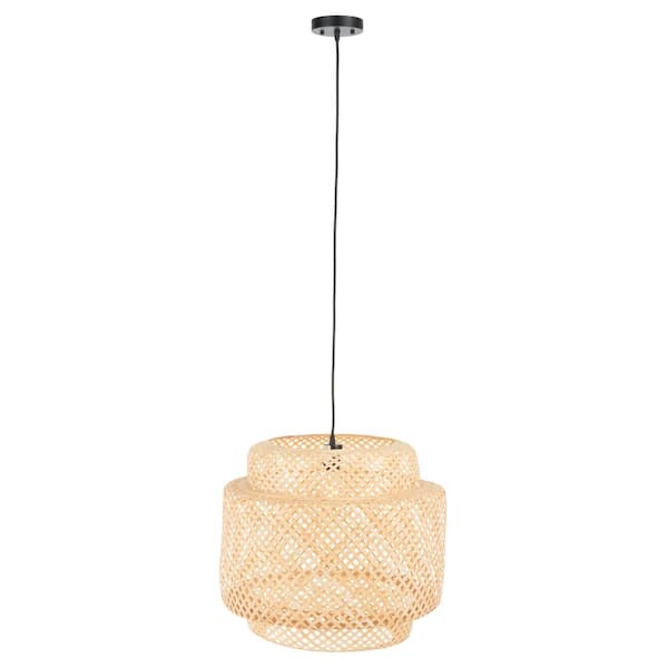 Wilford 4-Watt 1-Light Natural Pendant Light with Bamboo Shade