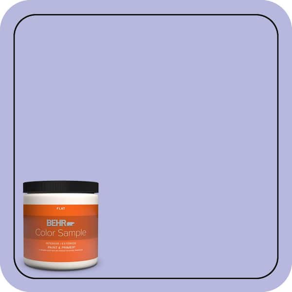 BEHR PREMIUM PLUS 8 oz. #P550-3 Lavender Cloud Flat Interior/Exterior Paint & Primer Color Sample