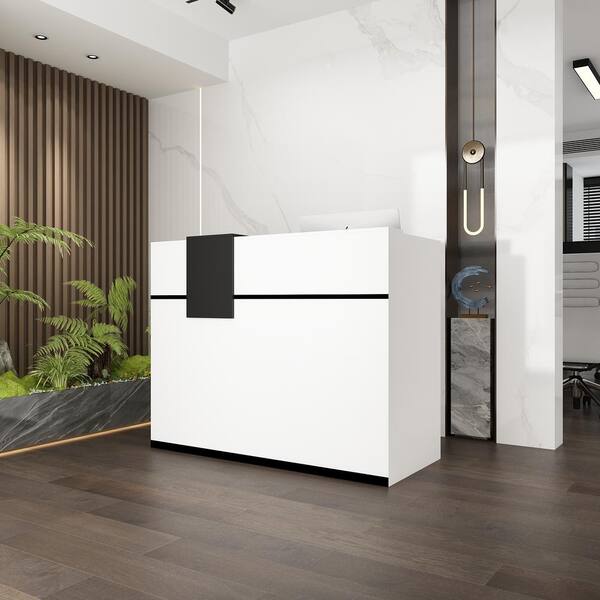 FUFU&GAGA 55.1 in. W x 23.6 in. D Rectangular White MDF FUFU&GAGA 55.1 in. W x 23.6 in. D Rectangular White MDF
