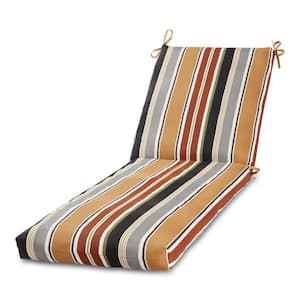 23 in. x 73 in. Outdoor Chaise Lounge Cushion in Brick Stripe