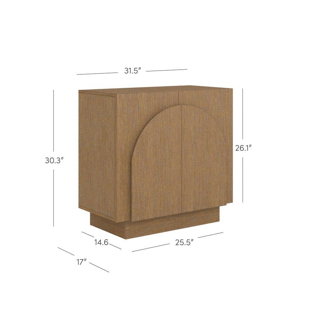 Iris Light Brown Wood Storage Cabinet Set with Arched Doors