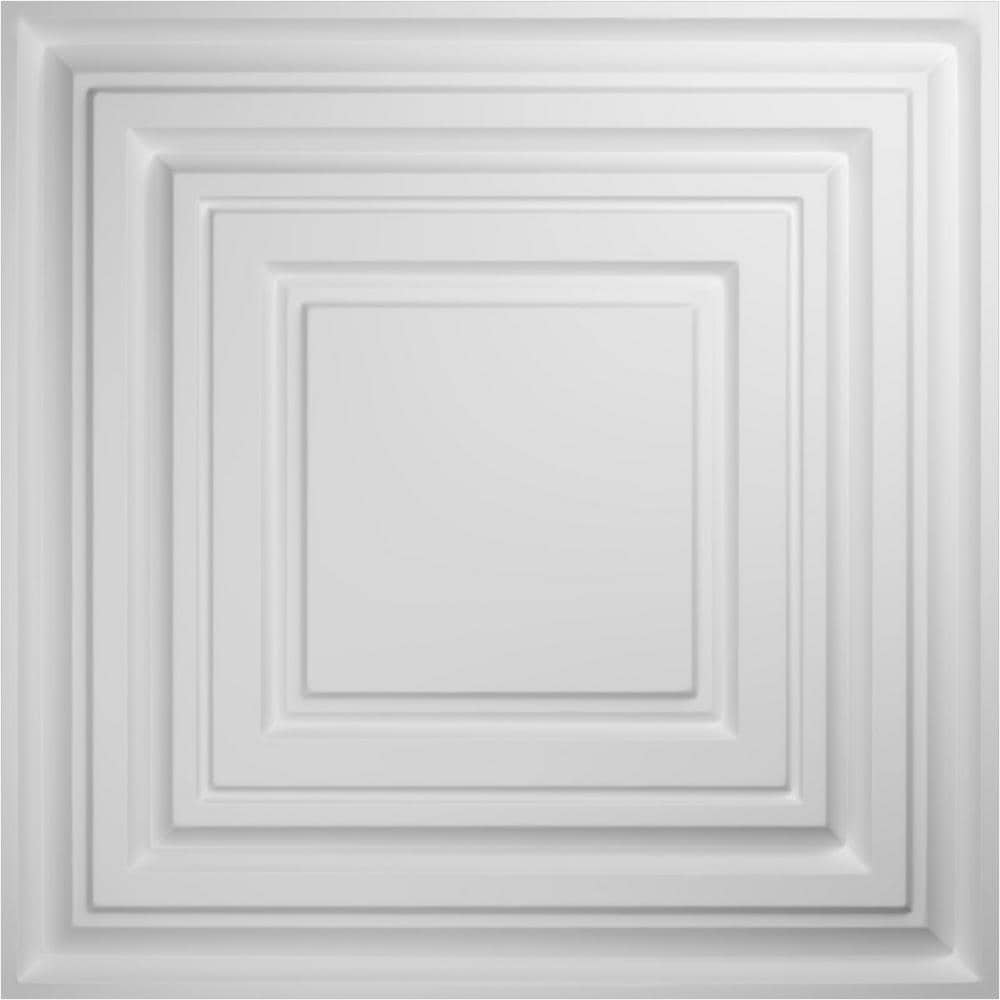 White 3D Textured PVC Wall Panels, 19.63" x 19.63", 10-Pack