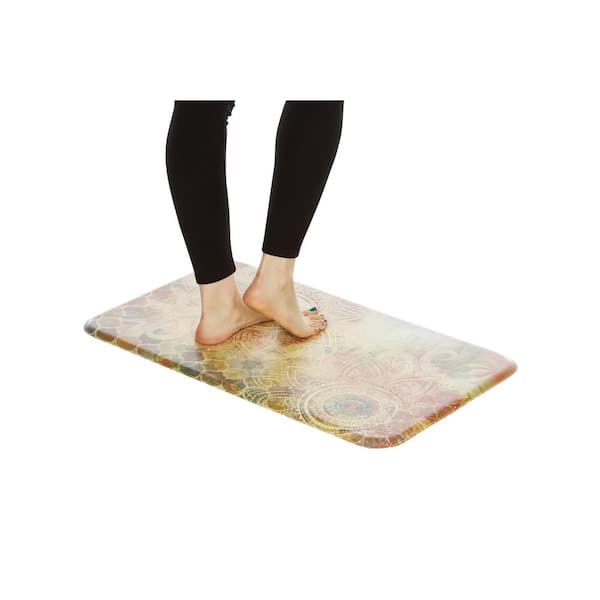 Cloud Comfort Boho Study Floral 24 in. x 36 in. Anti-Fatigue Kitchen Mat