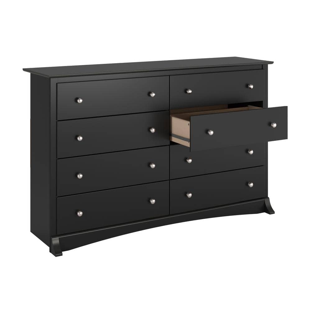 Modern Sonoma 8-Drawer Black Dresser with Sleek Laminate Finish