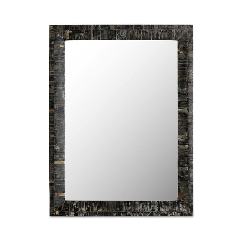 Merritt Multi 30 in. W x 40 in. H Contemporary Rectangular Horn Inlay Framed Mirror price history on PriceWatchPro
