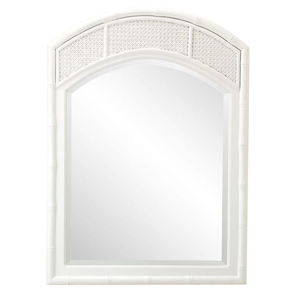 Home Decorators Collection Julia 36 in. H x 26 in. W Arched Mirror in White Frame-DISCONTINUED