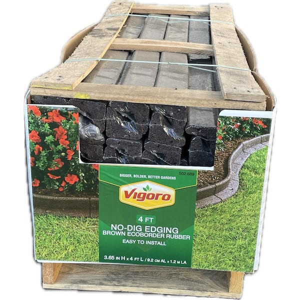 Vigoro EcoBorder 4 ft. Brown Rubber Landscape Edging (48-Count/Pallet) Vigoro EcoBorder 4 ft. Brown Rubber Landscape Edging (48-Count/Pallet)