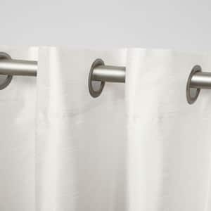 Chateau White/Sand Stripe Light Filtering Grommet Top Curtain, 54 in. W x 96 in. L (Set of 2)
