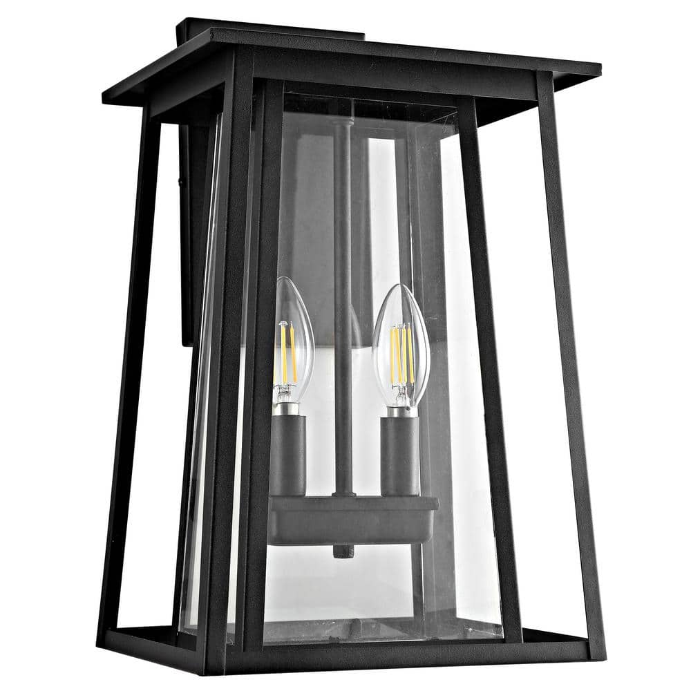 Velza 2-Light Black Outdoor Wall Lantern Sconce price history on PriceWatchPro