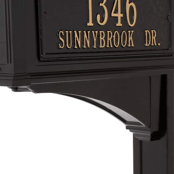 Whitehall Products Balmoral Black Streetside Monogram Mailbox