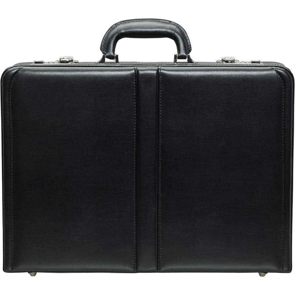 MANCINI Business Black Leather Expandable Briefcase 86476-BK - The Home ...