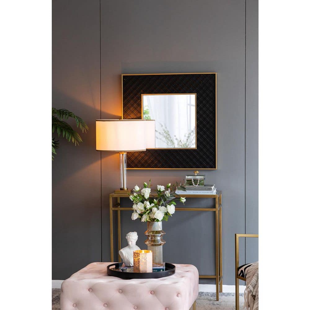 Chimer 24 in. Gold Transitional Table Lamp with Glass Cylinder and Pedestal Base for Living Room price history on PriceWatchPro