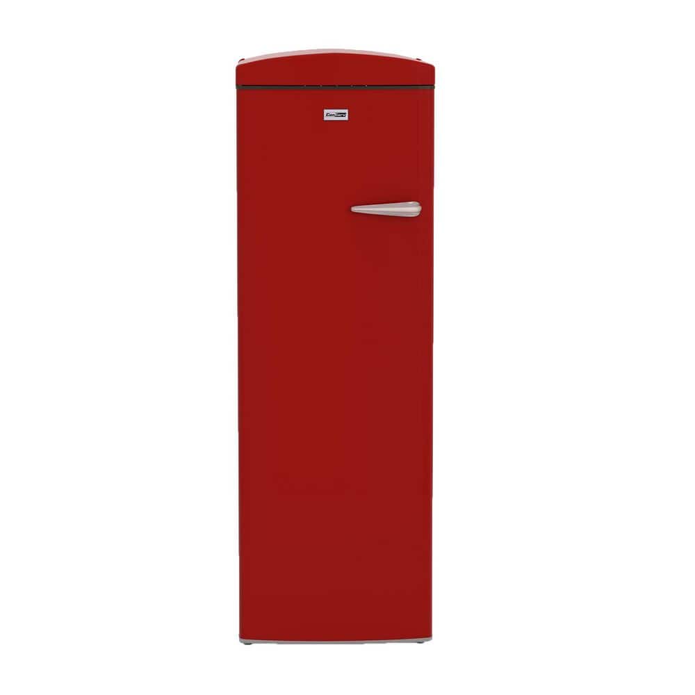 8.3cu. Ft. Classic Retro Upright Freezer Frost Free 24 in. 110V w/6 Drawers in Red