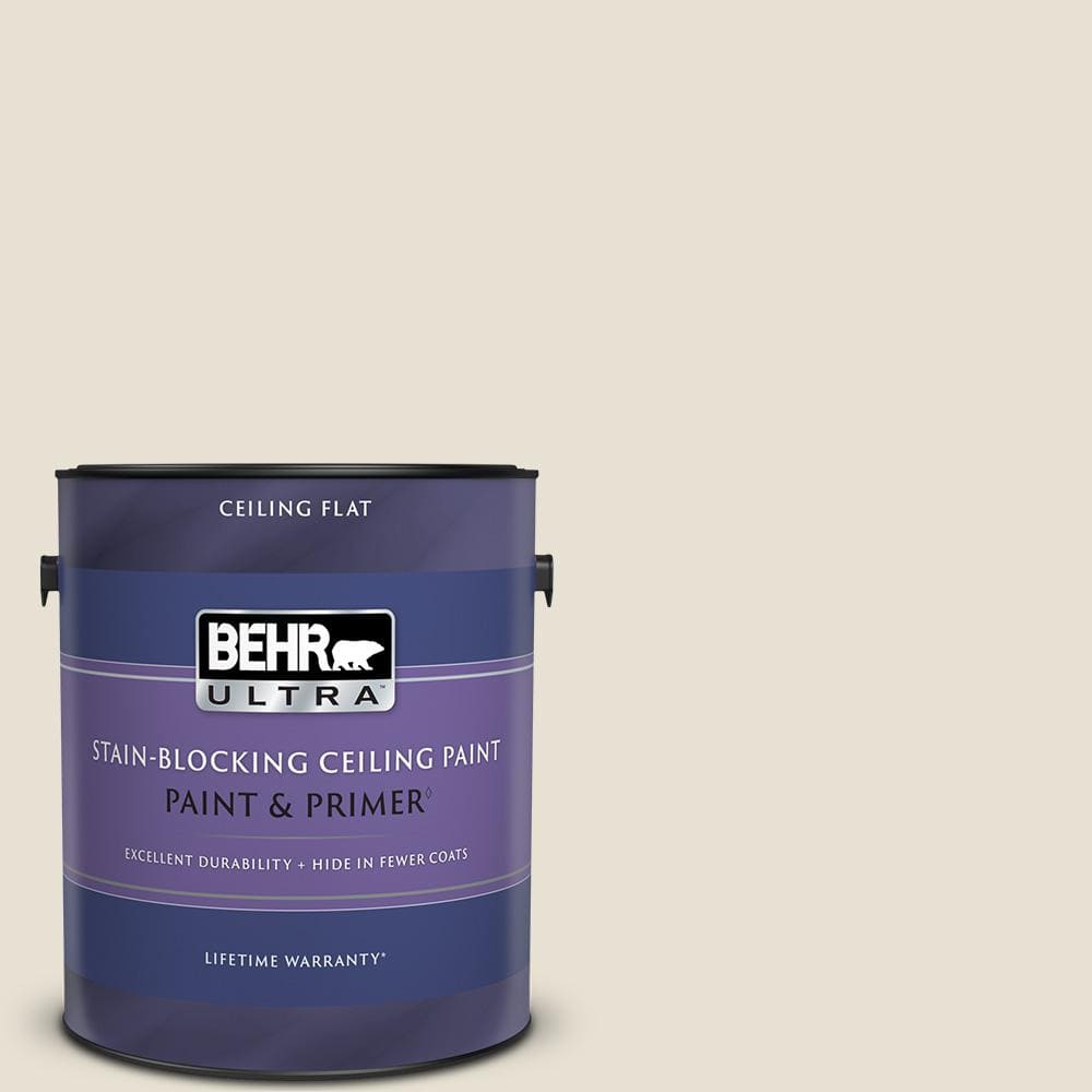 BEHR ULTRA 1 gal. MQ313 Crisp Linen Ceiling Flat Interior Paint and