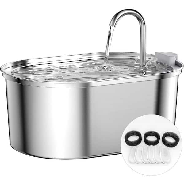 N/A 108 oz. Stainless Steel Automatic Pet Water Fountain with Multiple Filtration System & Ultra-Silent Pump for Cats & Dogs