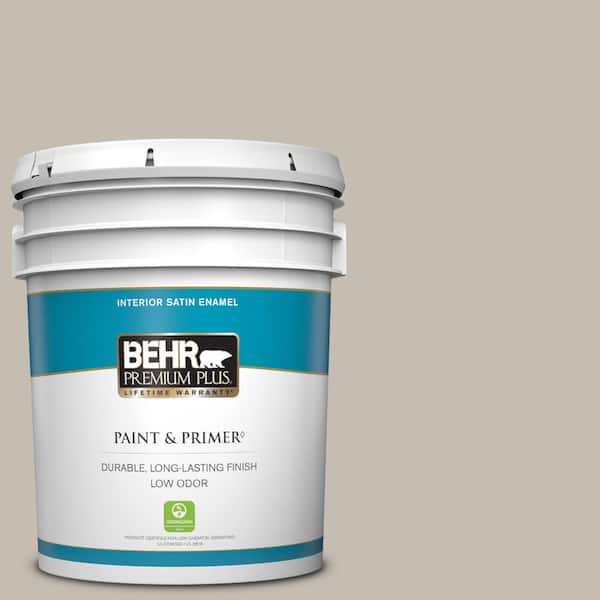 BEHR PREMIUM PLUS 5 gal. #N320-3 Tanglewood Satin Enamel Low Odor Interior Paint & Primer