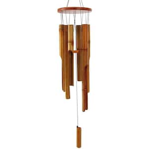 38 in. Bamboo Wind Chimes Outdoor Wooden for Outside with Melody Deep Tone for Home Decor Patio, Garden or Indoor