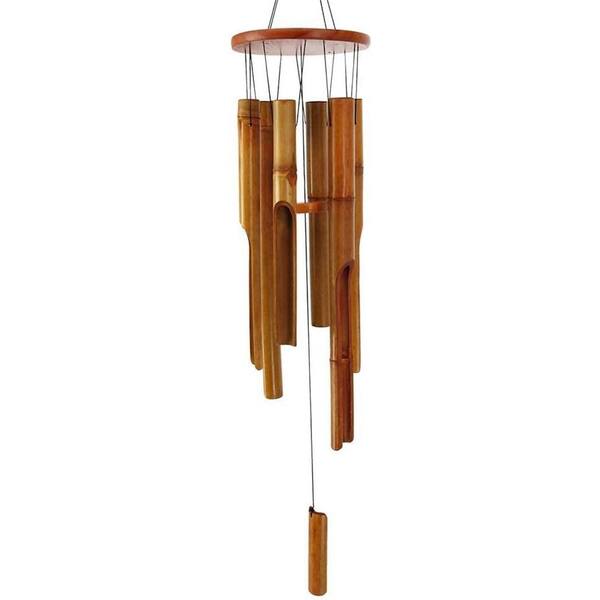 Wooden Wind Chimes With 10 Gold Bells - Light Melody Outdoor Decor For Garden, Patio, Zen