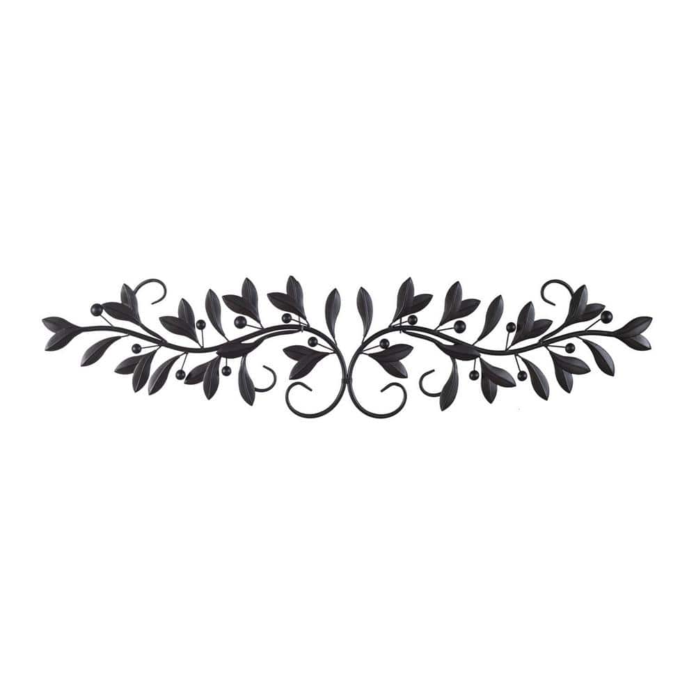 Metal Olive Branch Black Wall Decor
