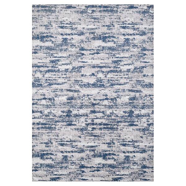 Huluwat Navy Blue 3 ft. x 5 ft. Polyester Rectangle Area Rug DJYCG