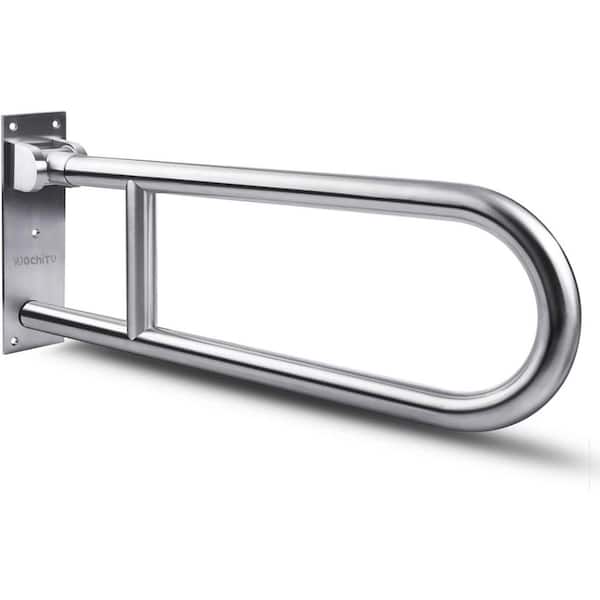 Aoibox 23.6 in. Stainless Steel Flip Up Handicap Safety Grab Bar Foldable Handle for Bathroom Walls Showers Bathtubs